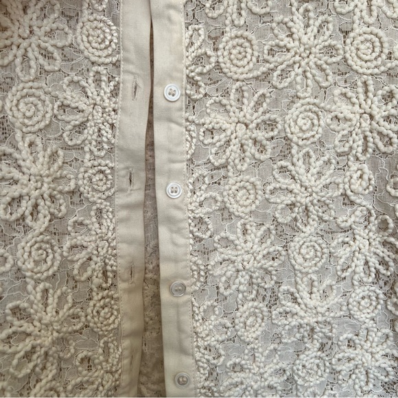 Zara Lace Flower Embroidered Long-Sleeve Top - Picture 5 of 5